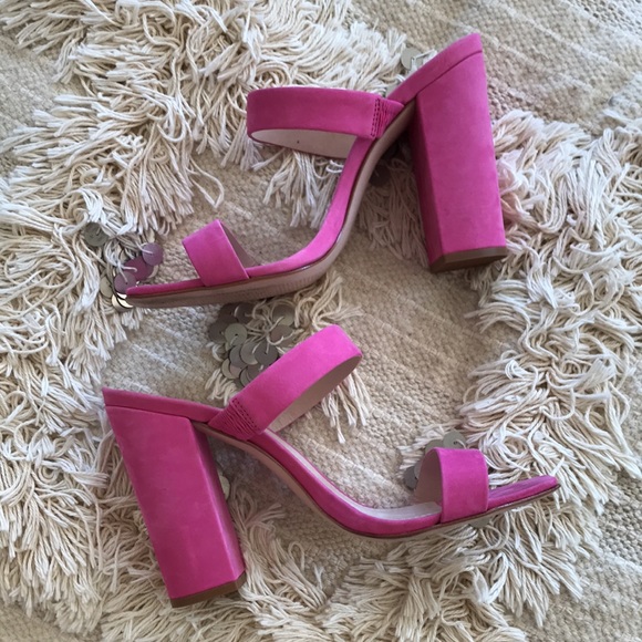 SCHUTZ Maribel Rosa Vibrant Pink Sandal Heels 6 - Picture 5 of 15
